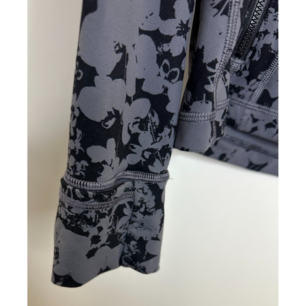 Lululemon Define Jacket Efflorescent Nebula Black Floral Full Zip Stretch Size 8 - Picture 11 of 12